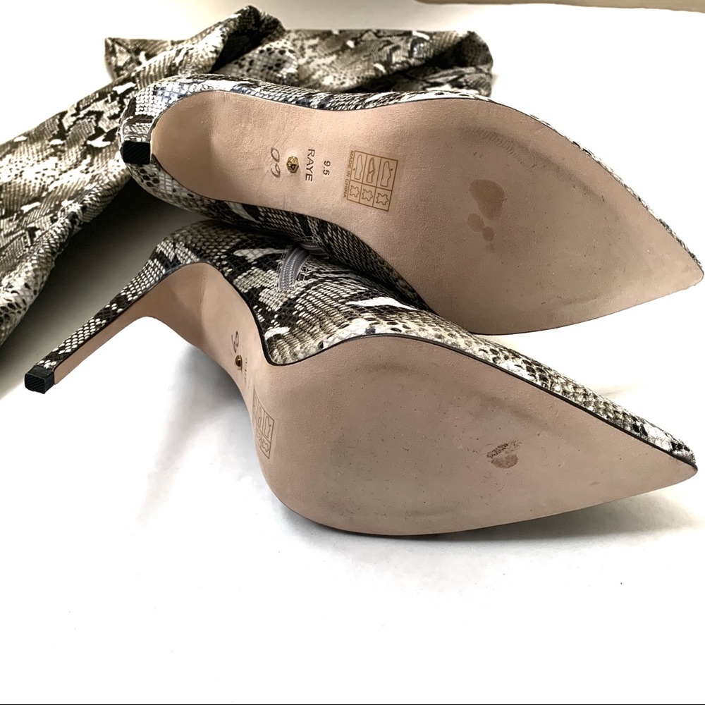 Raye Kai Thigh High Snakeprint Boot In Grey Sz 9.5 - image 3